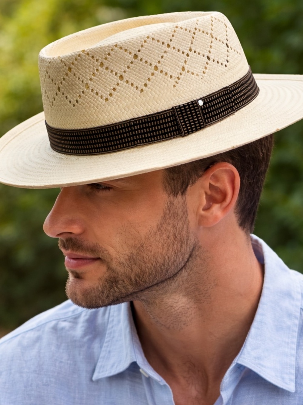 CAPAS Panama Straw Ivory Fedora Hat Made In USA Size Small